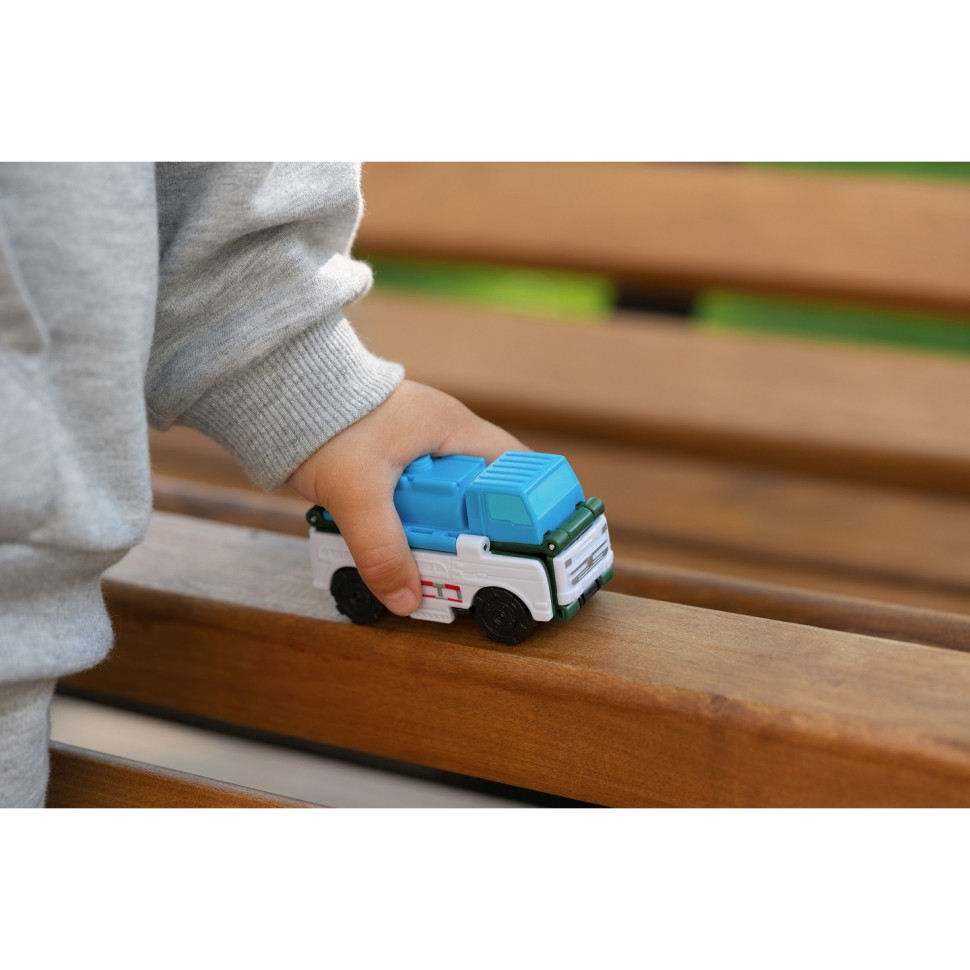 Машинка-трансформер Flip Cars 2 в 1 Городской транспорт, Водовоз и Внедорожный пикап EU463875-13