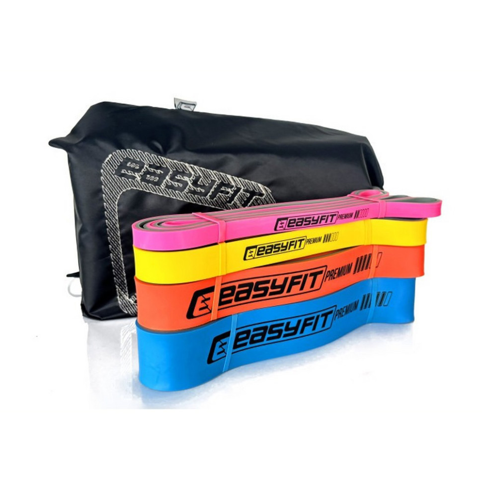 Набор двухслойных резинок для подтягиваний Premium EasyFit EF-7634s 7-63 кг 4 шт