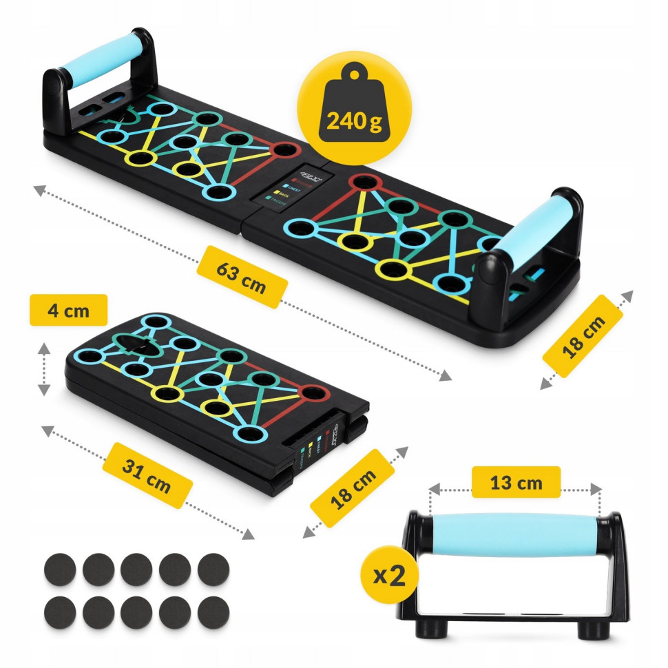 Упоры для отжиманий со сменным хватом Push-up Board 4FIZJO P-5907739312785