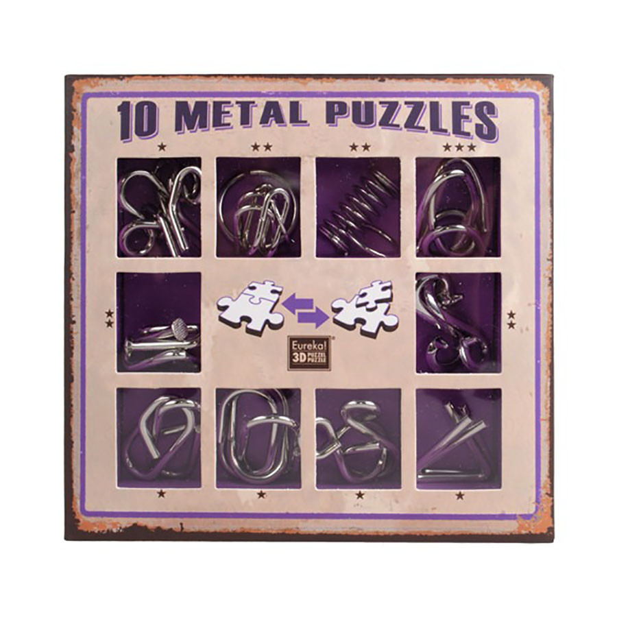 Набір головоломок 10 Metall Puzzles violet 10 головоломок Eureka 3D Puzzle 473359