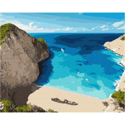 Картина по номерам "Голубая лагуна" Brushme BS52632, 40х50 см