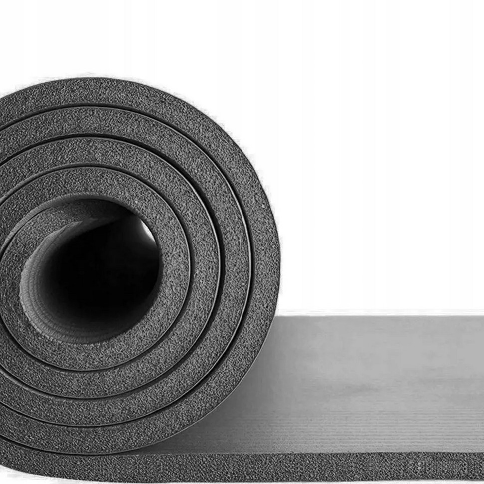 Коврик (мат) для йоги и фитнеса Springos YG0001 Grey, NBR 1.5 см 