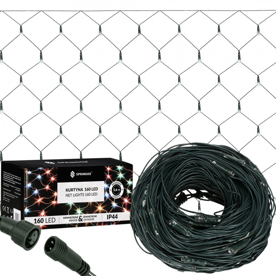 Гірлянда сітка Springos CL4015, 2 x 2.6 м 160 LED, Cold White