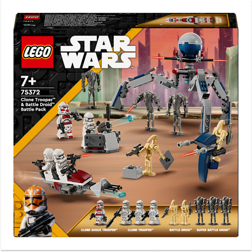 Конструктор LEGO Star Wars Клоны-пехотинцы и Боевой дроид Боевой набор 75372, 215 деталей