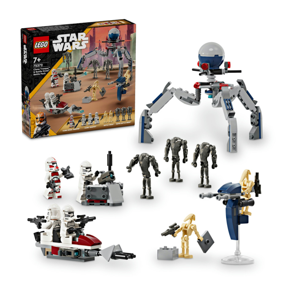 Конструктор LEGO Star Wars Клоны-пехотинцы и Боевой дроид Боевой набор 75372, 215 деталей