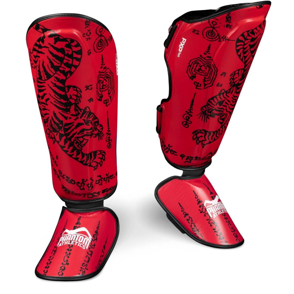Защита голени и стопы Muay Thai Phantom PHSG2678-SM Red, S/M