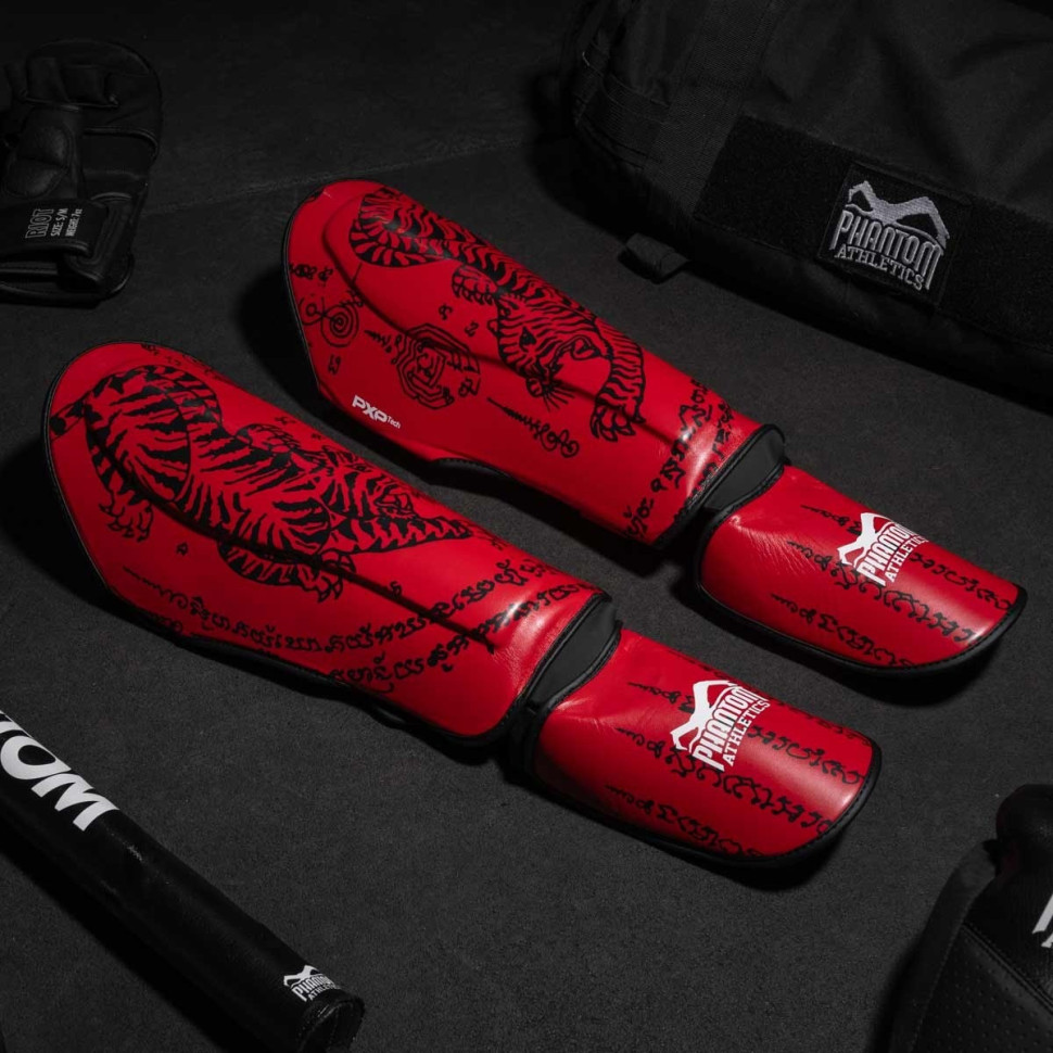 Защита голени и стопы Muay Thai Phantom PHSG2678-SM Red, S/M