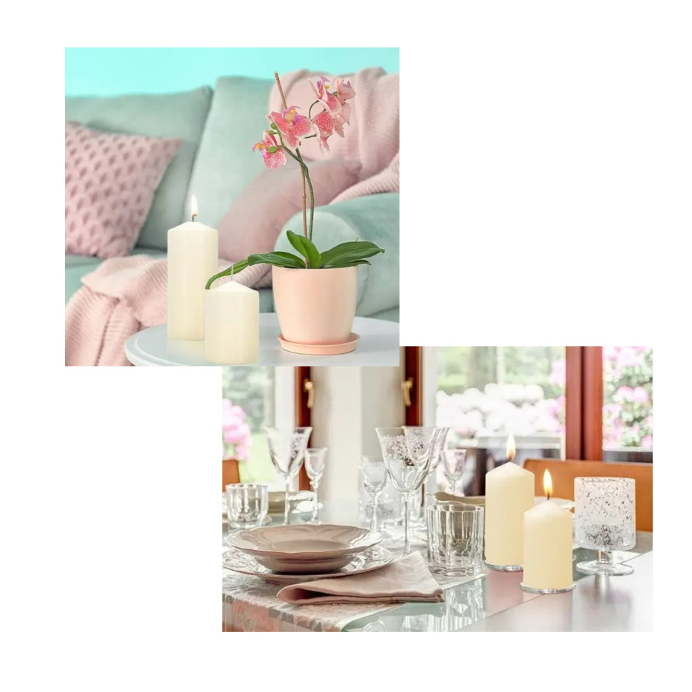 Набор свечей цилиндр Aura Candles Bispol SW50_4_090 Белые 4 шт