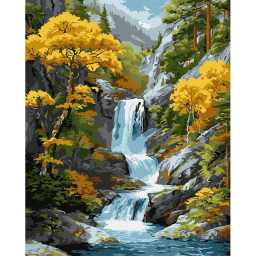 Картина по номерам "Под водопадом осени" &copy;art_selena_ua Идейка KHO6411, 40x50 см