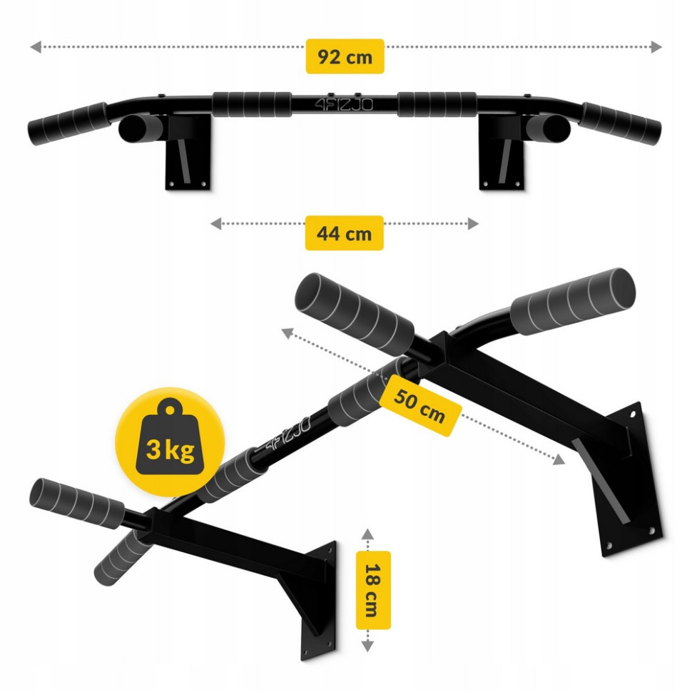 Турнік багатофункціональний настінний 4FIZJO P-5905973402699 Black