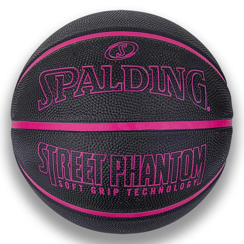 Мяч баскетбольный Street Phantom Spalding 00000021031 черный, фиолетовый № 7