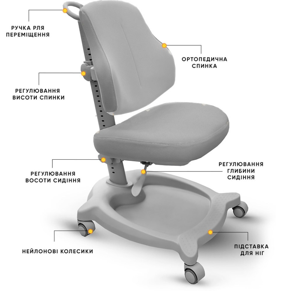 Детское кресло GT Y-402 Ortopedic ErgoKids Y-402 G, Grey