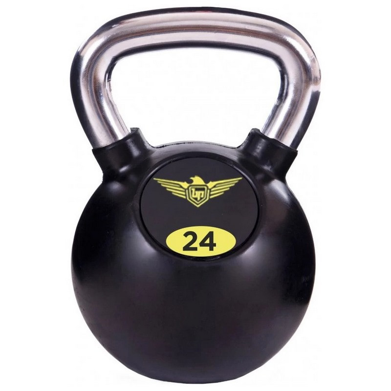 Обрезиненная гиря FDS-21-24GR Fitnessport 10213FS, ручка хромированная 24 кг