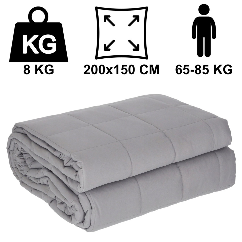 Ковдра важка-обтяжена 4FIZJO P-5907739319791 сірий 8 кг 150x200 см