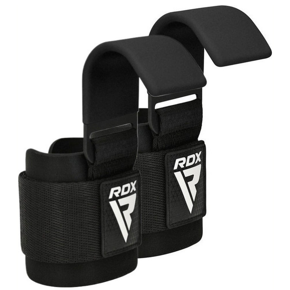 Крюки для тяги на запястье W5 Gym Hook Strap RDX Inc Limited WAN-W5B+ Black 