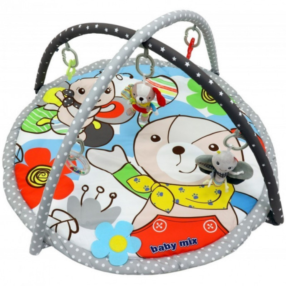 Коврик развивающий Песик и бабочка Baby Mix TK / Q3467РР 47352 с погремушками