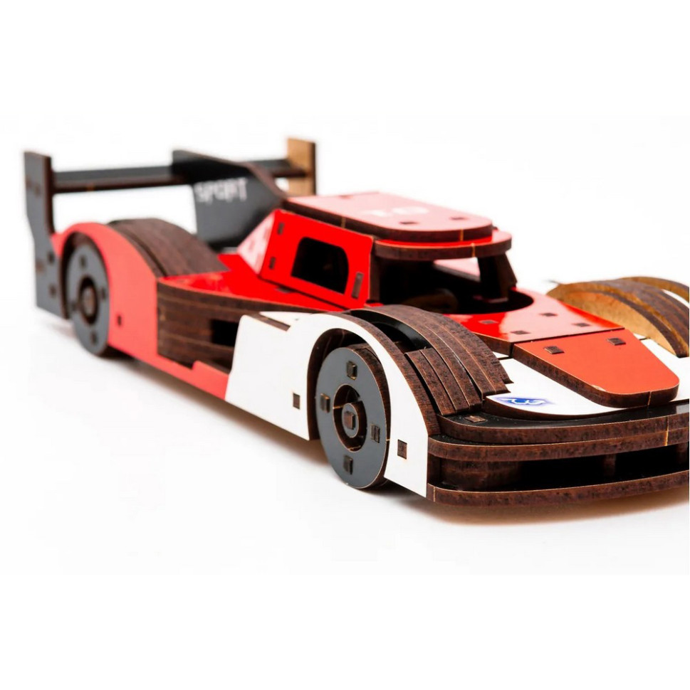 Деревянный 3D конструктор Racing Car PuzzleOK Puz-01037, 146 деталей