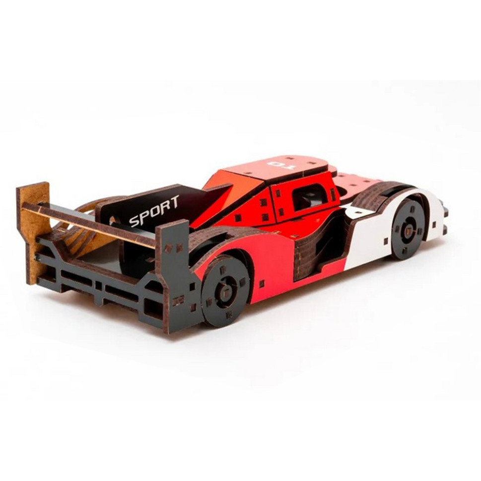 Деревянный 3D конструктор Racing Car PuzzleOK Puz-01037, 146 деталей