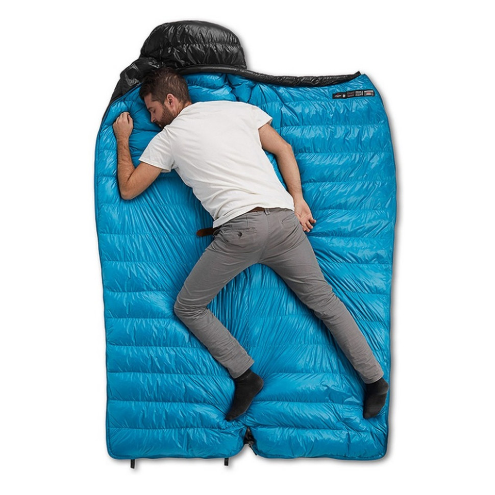 Спальник з натуральним пухом CW400 NH18C400-D Naturehike 6976507666831 чорно-блакитний