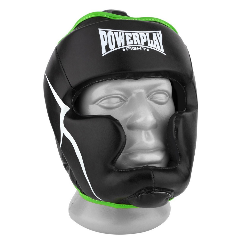 Боксерский шлем тренировочный PowerPlay PP_3100_XS_Black/Green, XS