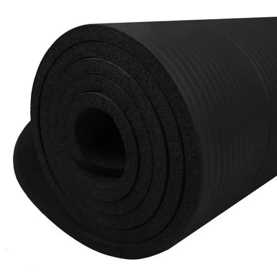 Коврик (мат) для йоги и фитнеса Springos YG0029 Black, NBR 1.5 см 