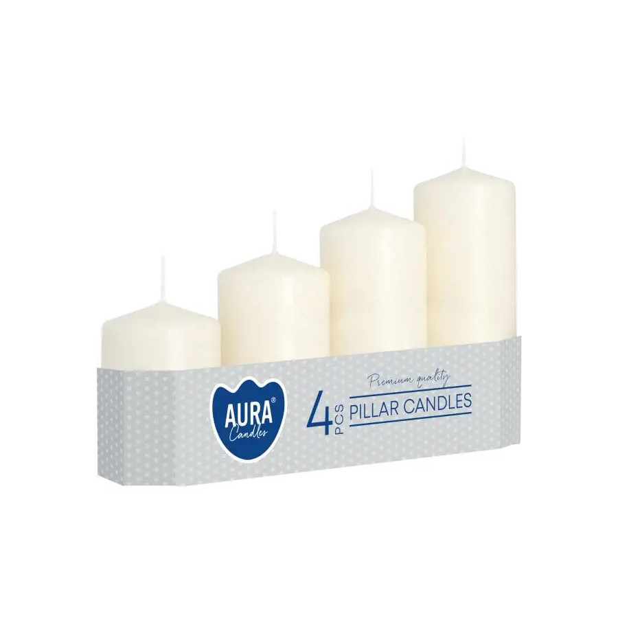 Набор свечей цилиндр Aura Candles Bispol SW50_4_011 Молочный 4 шт