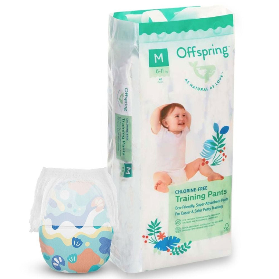 Трусики-подгузники для детей 6-11 кг Offspring DP-OI-FAP-M42P-AQT размер M, 42 штук