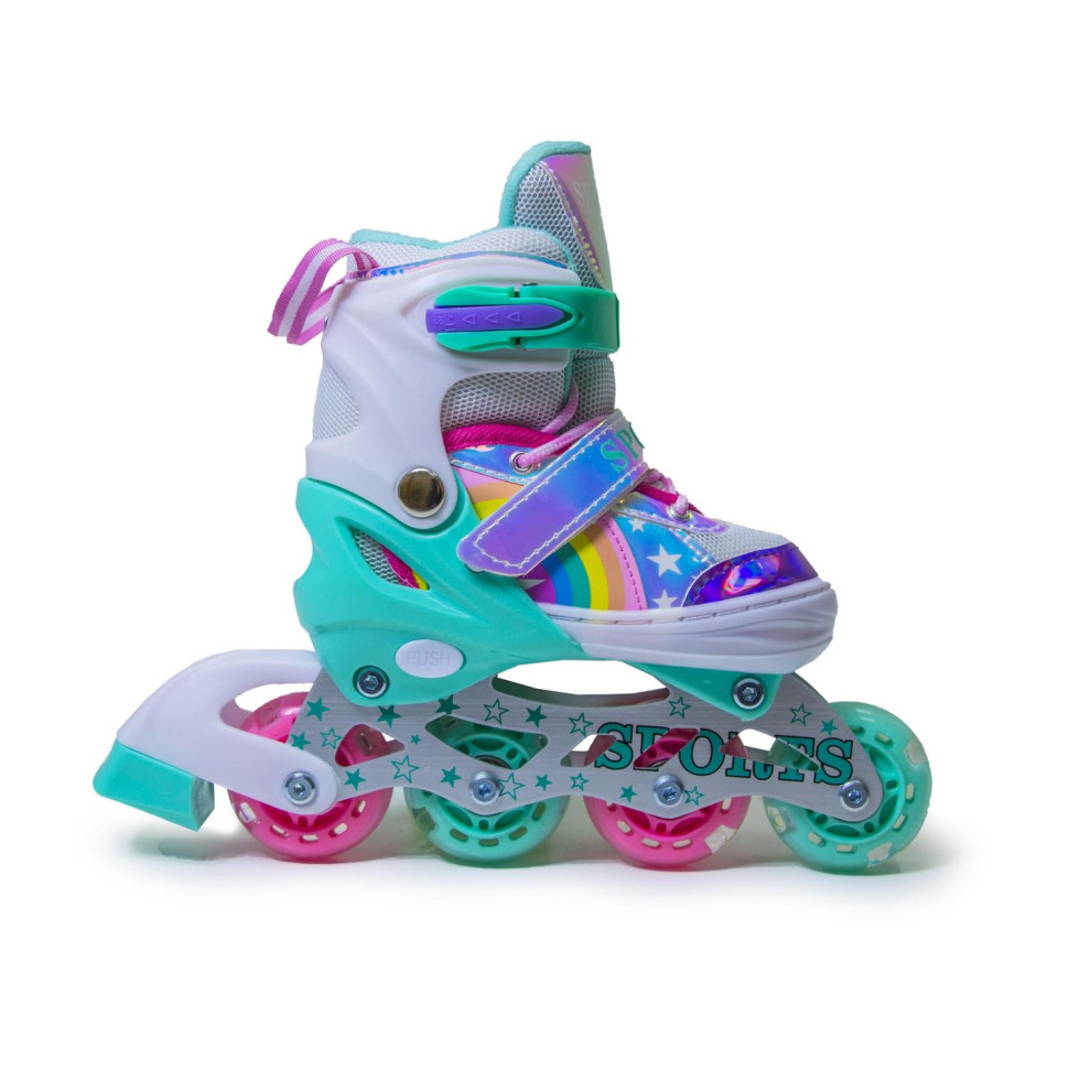 Детские раздвижные ролики Scale Sports 1767547055 радужный тиффани, размер 30-33