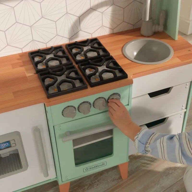 Дитяча кухня Mid-Century Modern KidKraft 53432 з системою легкого збирання EZ Kraft Assembly