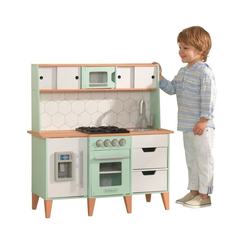 Дитяча кухня Mid-Century Modern KidKraft 53432 з системою легкого збирання EZ Kraft Assembly