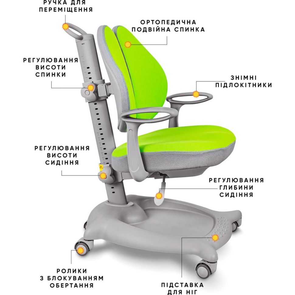 Детское кресло GT Y-404 Ortopedic ErgoKids Y-404 KZ, Green