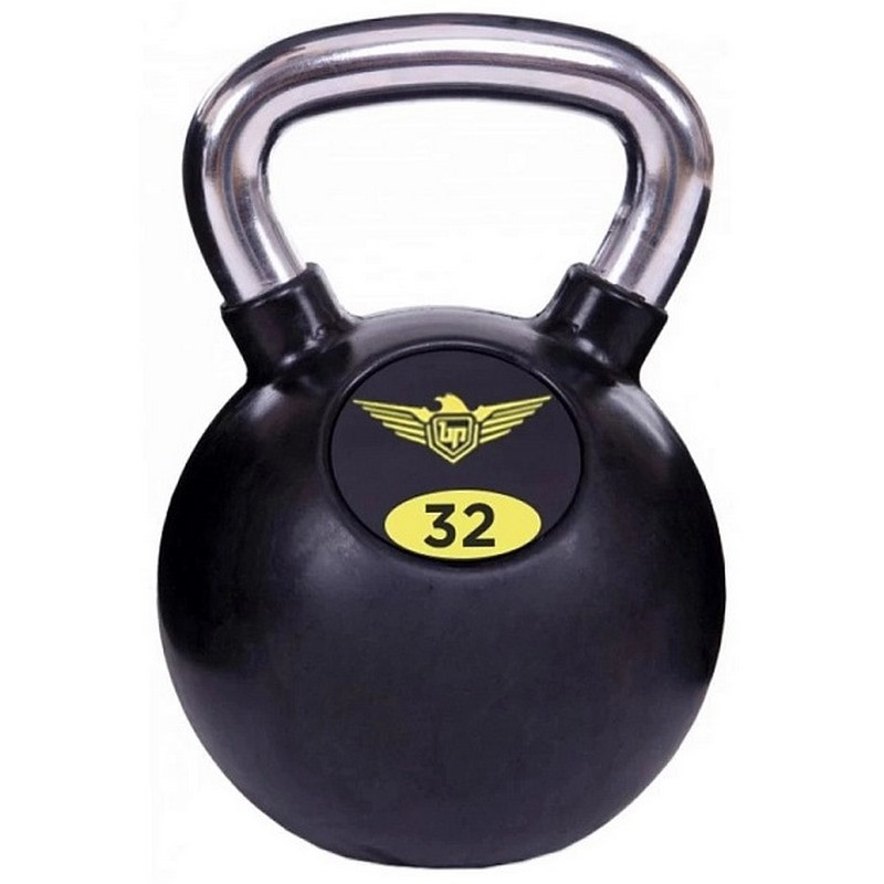 Обрезиненная гиря FDS-21-32GR Fitnessport 10214FS, ручка хромированная 32 кг