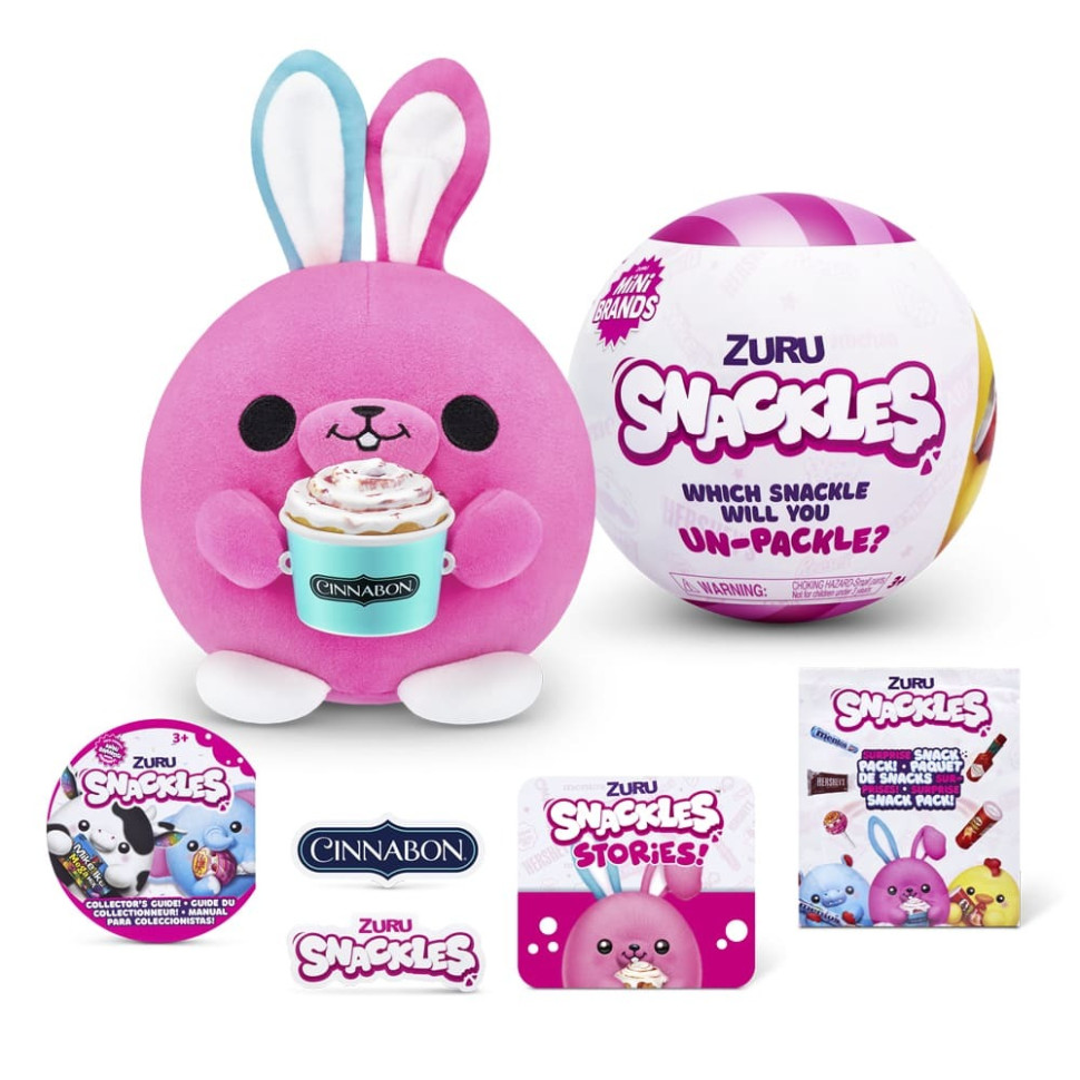 Мягкая игрушка-сюрприз Зайчик розовый Snackle-D 77510D серия Mini Brands