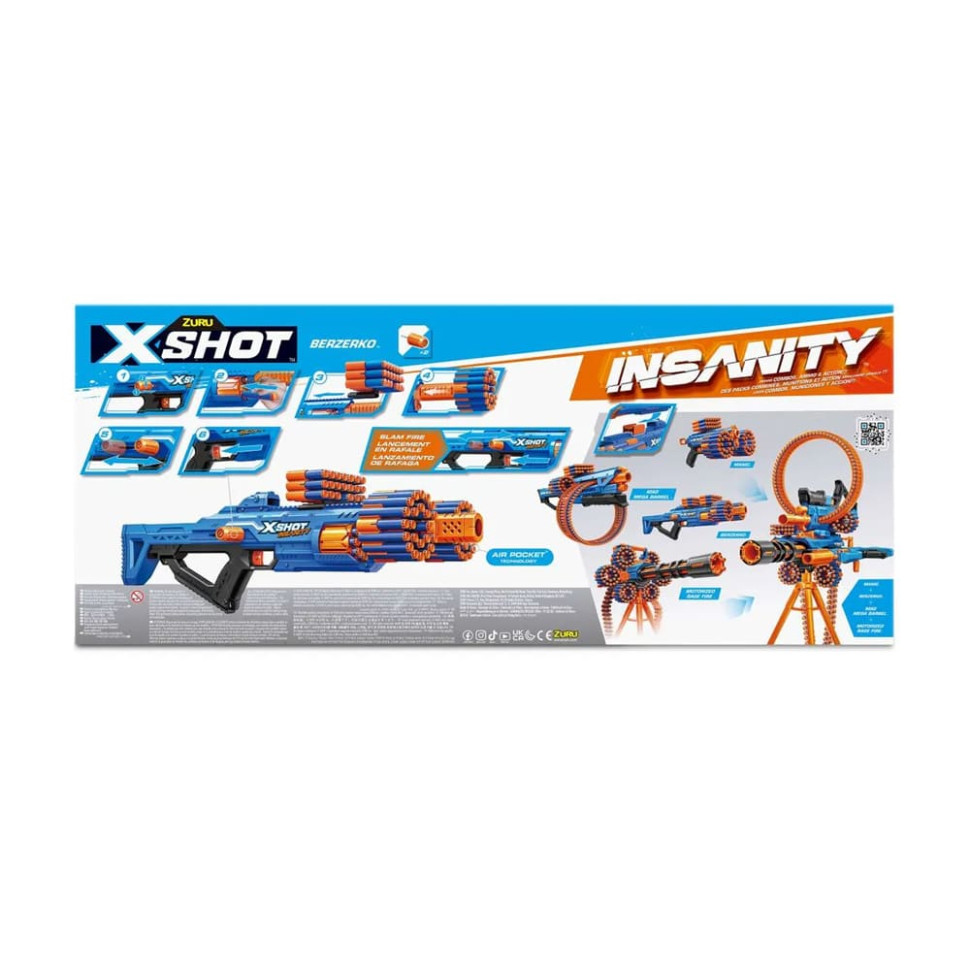 Быстрострельный бластер X-SHOT Insanity-Berzerko 8 Shot Zuru 36610R 48 патронов