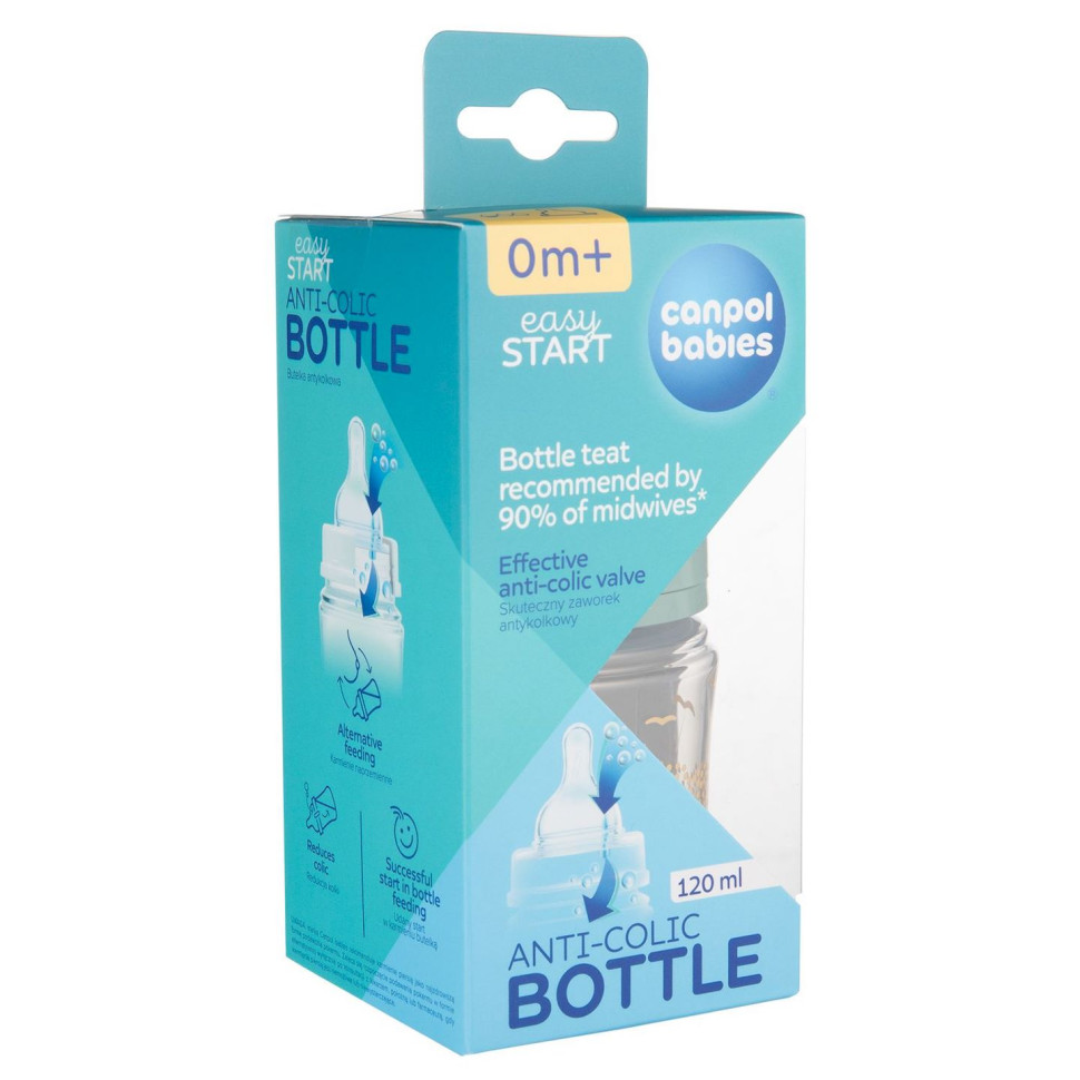 Пляшечка антиколікова з широким отвором Easystart Mountains Canpol babies 35/242_gre 120 мл