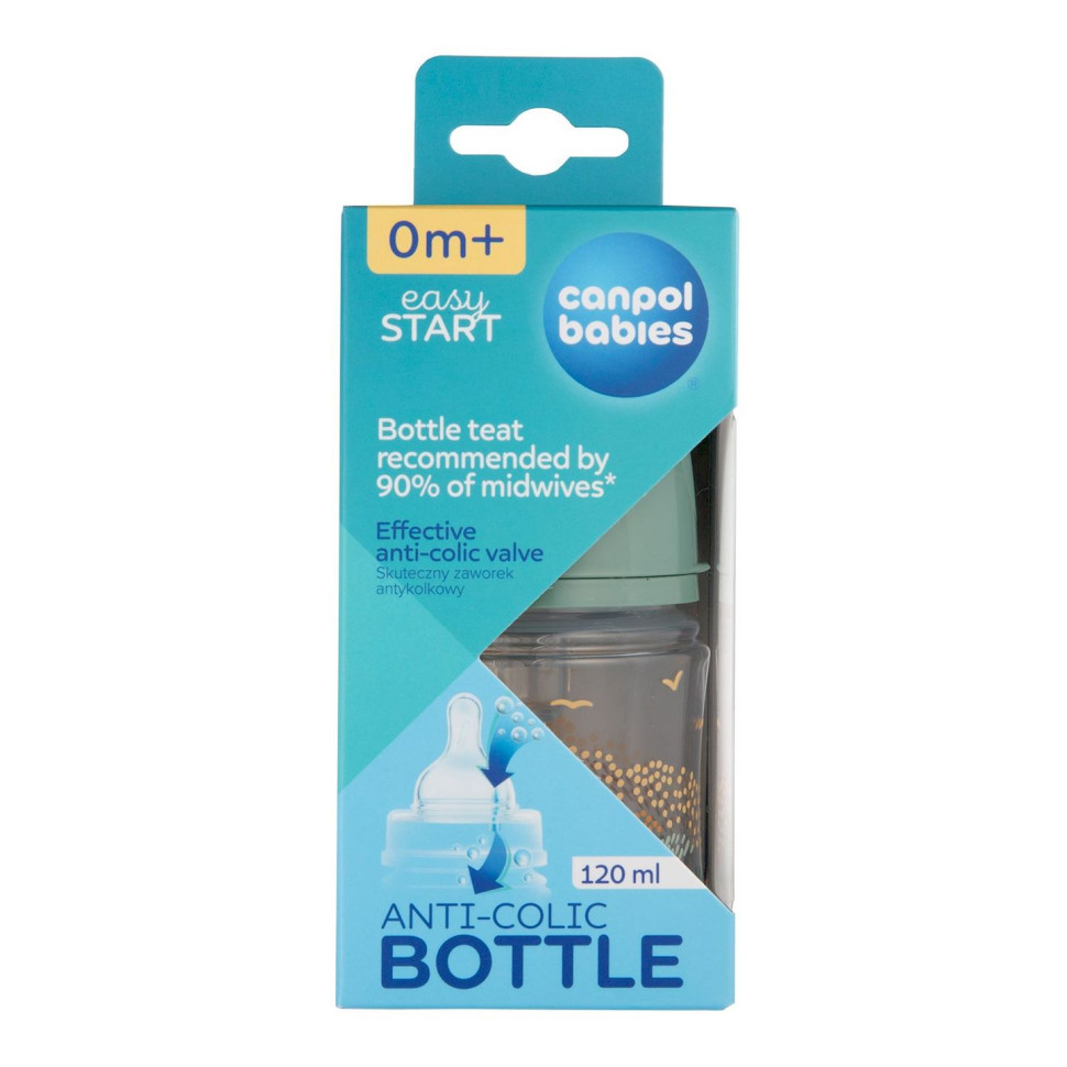 Пляшечка антиколікова з широким отвором Easystart Mountains Canpol babies 35/242_gre 120 мл