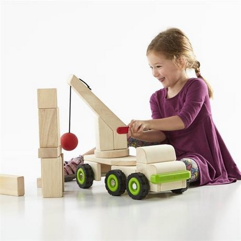 Велика машинка Block Science Trucks Стенобитна Guidecraft G7533 дерев'яна 45 см