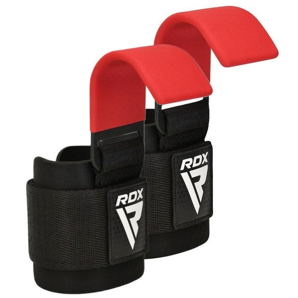 Крюки для тяги на запястье W5 Gym Hook Strap RDX Inc Limited WAN-W5R+ Red 