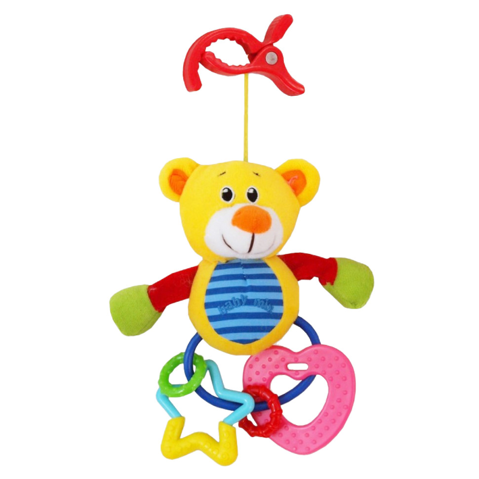 Плюшевая подвеска Мишка Baby Mix TE-9687-B с прорезывателем