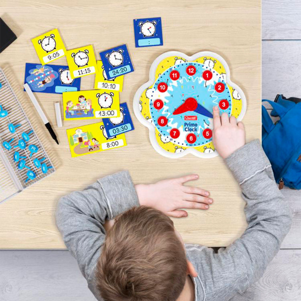 Обучающий игровой набор серии “Play Montessori” - ПЕРВЫЕ ЧАСЫ (стрелки, 24 фишки, карточки) 0624-Q