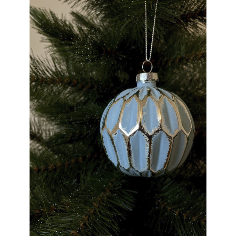 Ялинкова скляна кулька Chomik 5900779842410_3 діаметр 8 см, блакитний