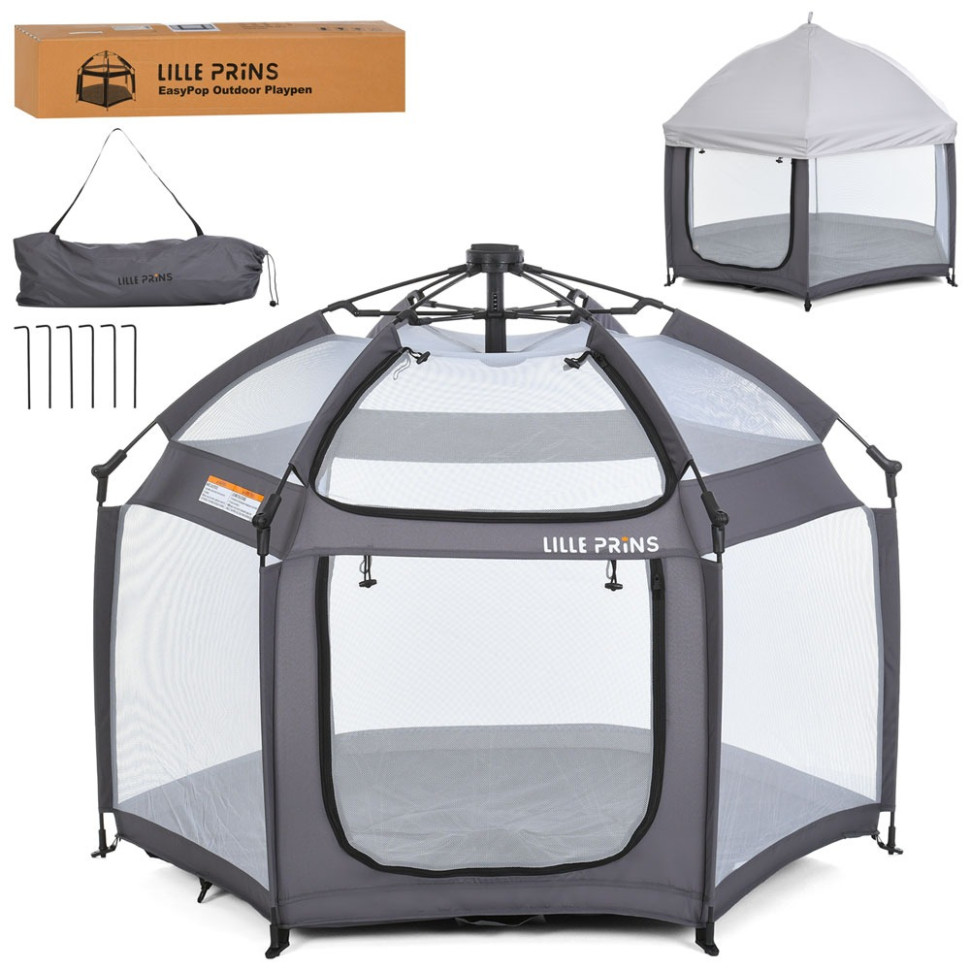 Дитяча платка манеж Bambi MR 1515 Platinum Grey 140х124х110 см