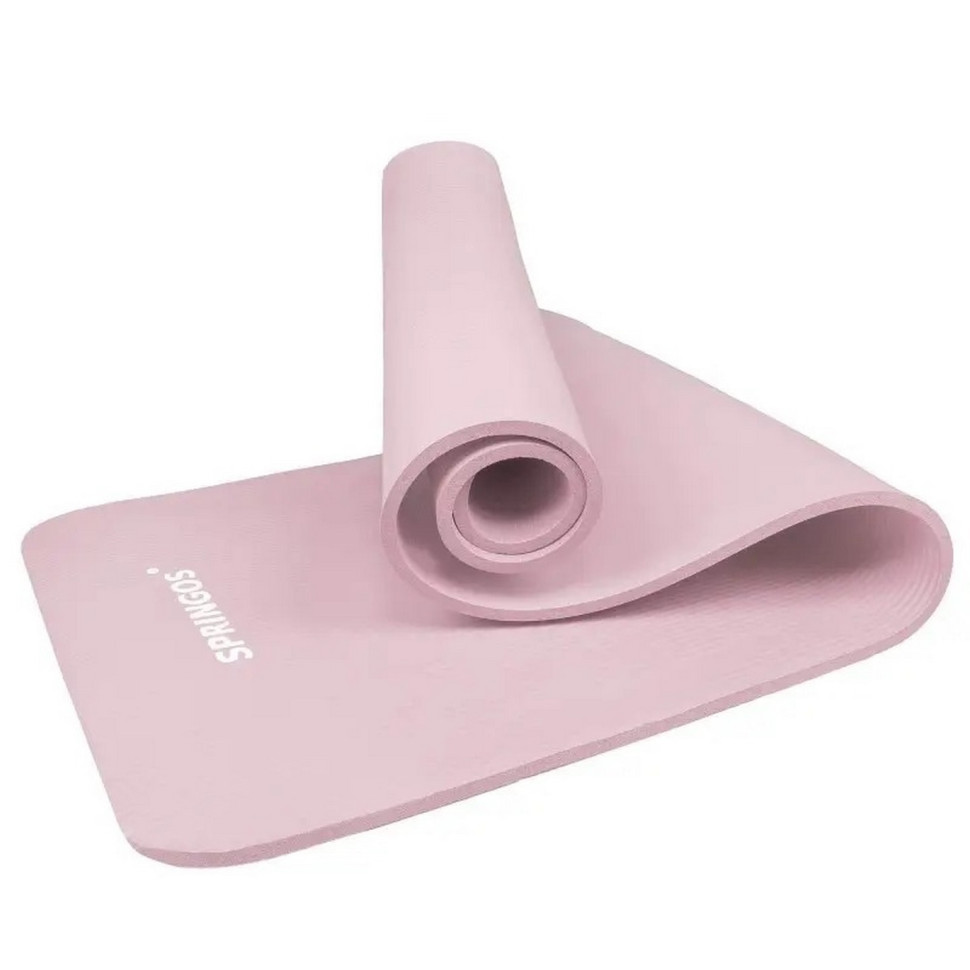Коврик (мат) для йоги и фитнеса Springos YG0040 Pink, NBR 1.5 см 