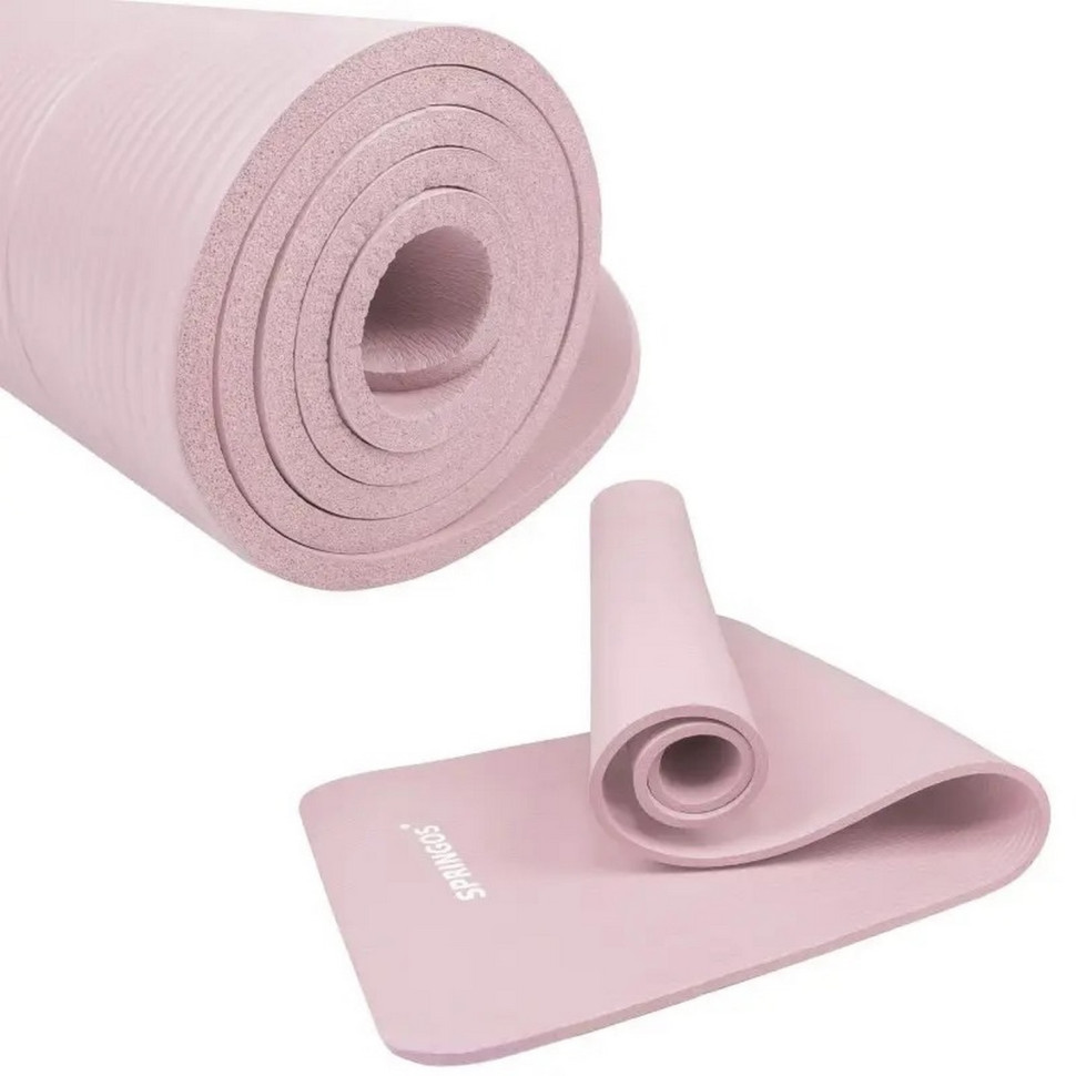 Коврик (мат) для йоги и фитнеса Springos YG0040 Pink, NBR 1.5 см 