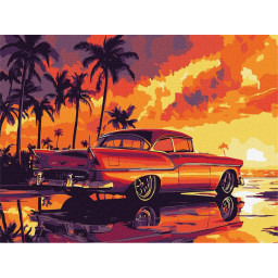 Картина по номерам "Ретро закат" &copy;art_selena_ua Идейка KHO6389, 30х40 см