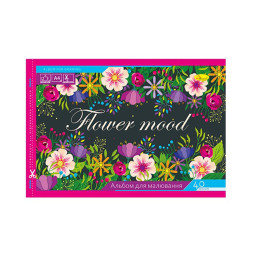 Альбом для рисования "Flower mood" Апельсин АП-0305-4, 40 листов, скоба с перфорацией