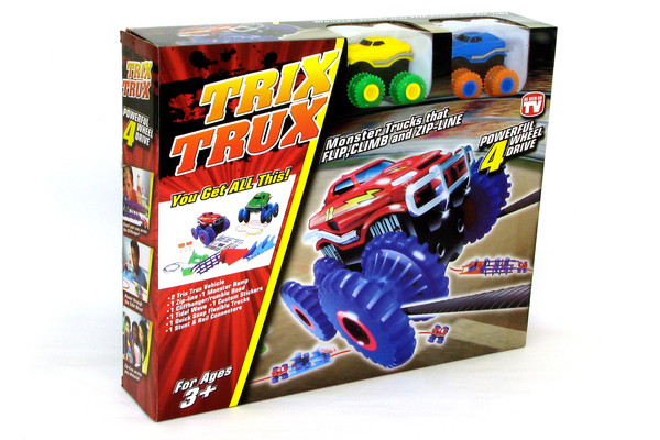 Машинки на бат. Trix Trux набор 2 машинки с трассой (синий+желтый) JLT-AS332BY