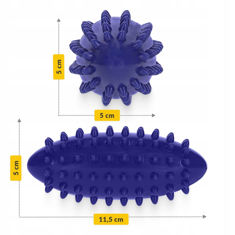 Мяч массажный Огурец Spike Bean 4FIZJO 4FJ0652 синий 11.5x5 см