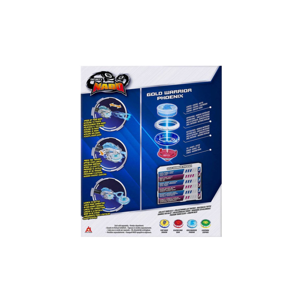 Волчок Infinity Nado EU654113 VI серия Starter Pack Gold Warrior Phoenix Золотой Воин Феникс