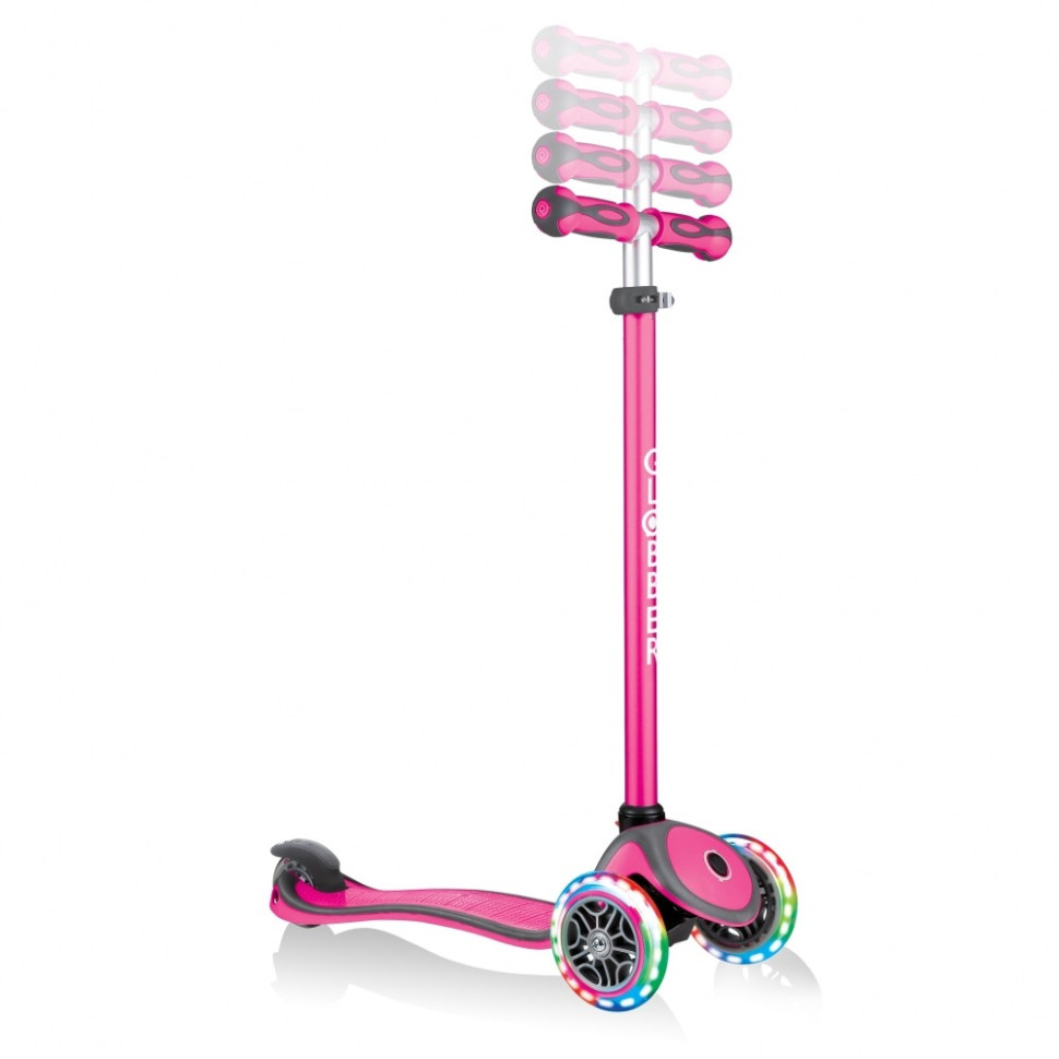 Самокат серії EVO COMFORT LIGHTS GLOBBER 459-110, 5 в 1 рожевий, колеса світяться